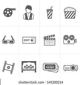 cinema and movie icons set