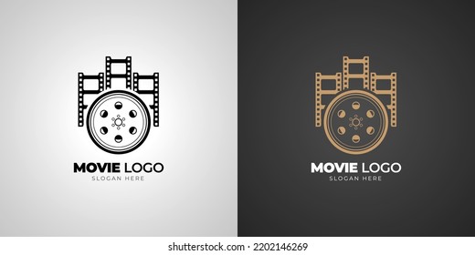 Cinema Movie Logo with Gradient Background Template
