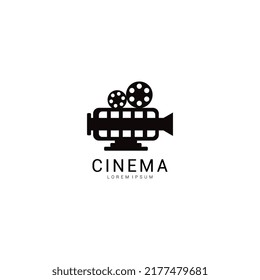 Cinema Movie Logo Line Art Minimalist Stock Vector (Royalty Free ...