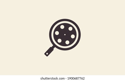 cinema  movie magnifying glass search logo symbol icon vector graphic design 