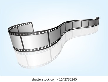 Cinema / movie and photography 35 mm film strip template，vector 3D elements