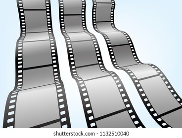 Cinema, movie and photography 35mm film strip template.

Vector 3D film strip elements.