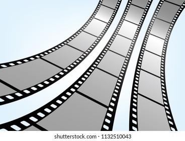 Cinema, movie and photography 35mm film strip template.

Vector 3D film strip elements.