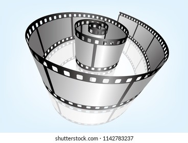 Cinema, movie and photography 35mm film strip template.

Vector 3D film strip elements.