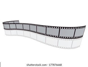 Cinema, movie and photography 35mm film strip template.

Vector 3D film strip elements.