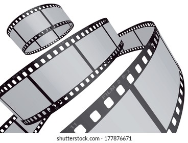 Cinema, movie and photography 35mm film strip template.

Vector 3D film strip elements.