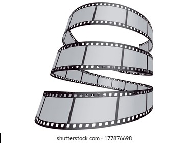 Cinema, movie and photography 35mm film strip template.

Vector 3D film strip elements.