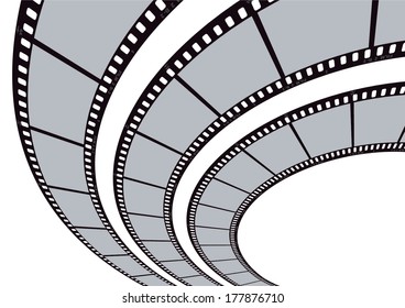 Cinema, movie and photography 35mm film strip template.

Vector 3D film strip elements.