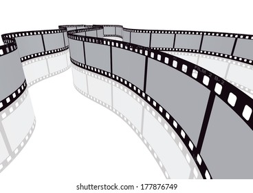 Cinema, movie and photography 35mm film strip template.

Vector 3D film strip elements.