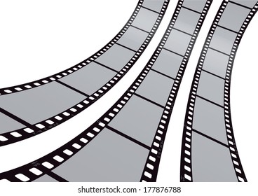 Cinema, movie and photography 35mm film strip template.

Vector 3D film strip elements.