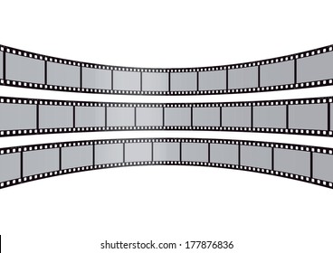 Cinema, movie and photography 35mm film strip template.

Vector 3D film strip elements.