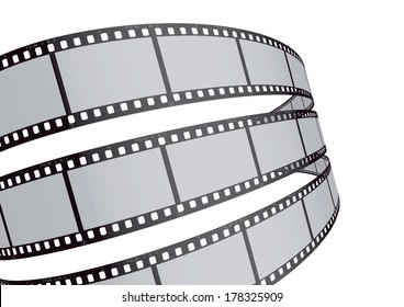 Cinema, movie and photography 35mm film strip template.

Vector 3D film strip elements.