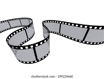 Cinema, movie and photography 35mm film strip template.

Vector 3D film strip elements.