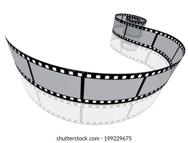 Cinema, movie and photography 35mm film strip template.

Vector 3D film strip elements.