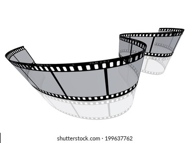 Cinema, movie and photography 35mm film strip template.

Vector 3D film strip elements.