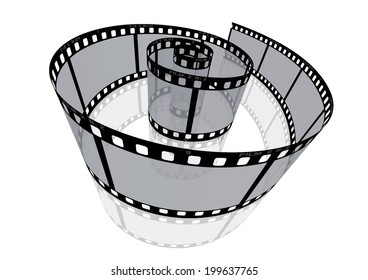 Cinema, movie and photography 35mm film strip template.

Vector 3D film strip elements.