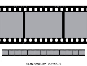 Cinema, movie and photography 35mm film strip template.

Vector 3D film strip elements.