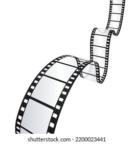 Cinema, movie and photography 35mm film strip background template. Vector 3D film strip elements.