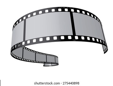 3d empty and blank reel movie 35 mm negative Vector Image