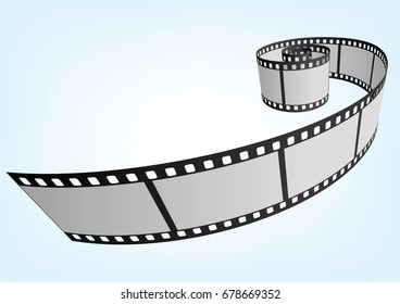 Cinema, movie and photography 35mm film strip template.

Vector 3D film strip elements.