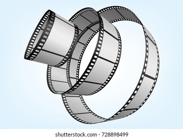 Cinema, movie and photography 35mm film strip template.

Vector 3D film strip elements.