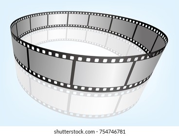 Cinema, movie and photography 35mm film strip template.

Vector 3D film strip elements.