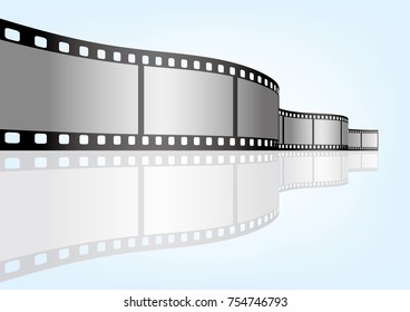 Cinema, movie and photography 35mm film strip template.

Vector 3D film strip elements.