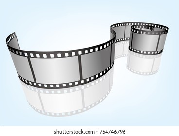 Cinema, movie and photography 35mm film strip template.

Vector 3D film strip elements.