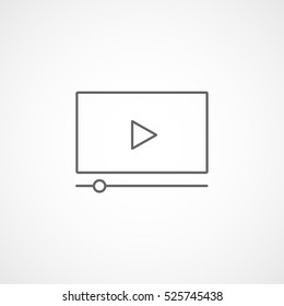 Cinema Movie Player Line Icon On White Background