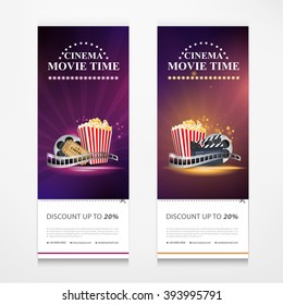 cinema movie poster template modern pattern vector design