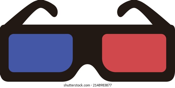 Cinema movie realistic 3d eye glasses illustration