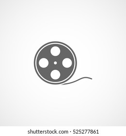 Cinema Movie Reel Flat Icon In White Background