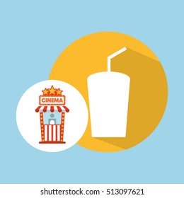 cinema movie ticket office. cup soda graphic vector illustration eps 10
