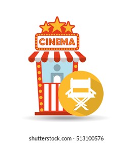 cinema movie ticket office. director chair graphic vector illustration eps 10