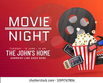 Movie Night Concept Creative Template Cinema Stock Vector (Royalty Free ...