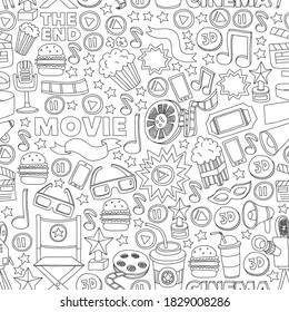 Cinema, movie. Vector film symbols and objects