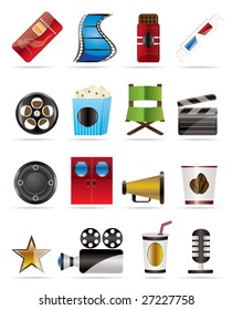 Cinema and Movie - vector icon set