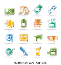 Cinema and Movie - vector icon set