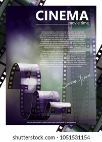 Cinema movie vector poster design template.