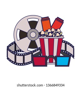Cinema and movies cartoons blue lines