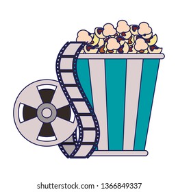 Cinema and movies cartoons blue lines