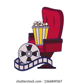 Cinema and movies cartoons blue lines
