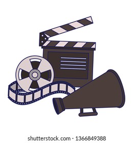 Cinema and movies cartoons blue lines