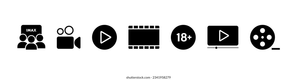 Cinema and movies - collection of media vector icons.