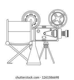 Cinema and movies concept in black and white