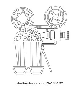 Cinema and movies concept in black and white