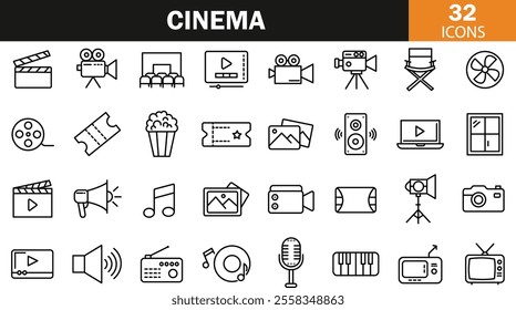 "Cinema and Movie-Themed Icon Set"