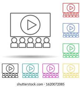 cinema multi color style icon. Simple thin line, outline vector of spotlight stage icons for ui and ux, website or mobile application