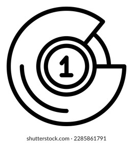 Vector de contorno de icono de número de cine. Conduce automáticamente. Película pública