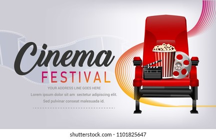 Cinema, Online cinema art movie watching with popcorn
